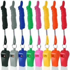 Colorful Plastic Whistles with Lanyards 120dB Loud Sports Whistle for Coaches