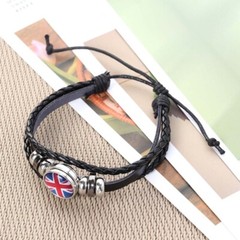 1PC National Flag Bracelet UK Bracelets Jewellery Weaving Leather Bracelet
