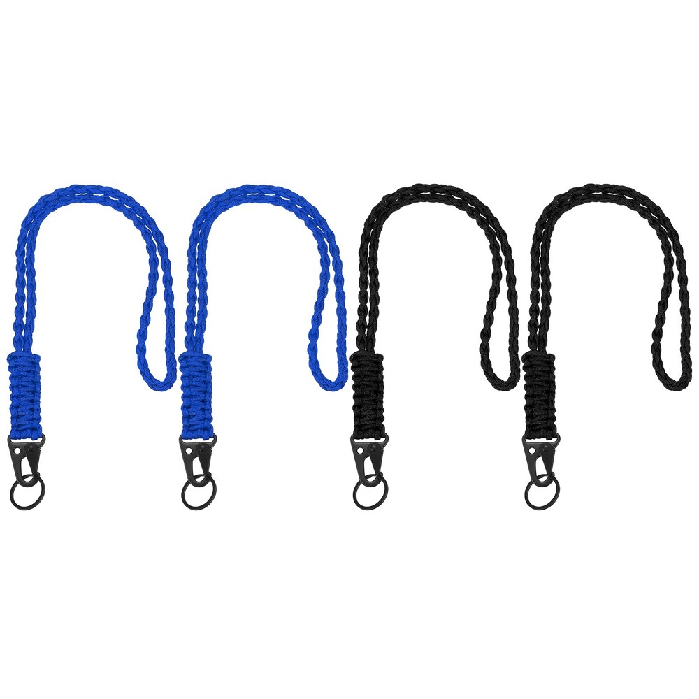 Paracord Lanyard, 4Pcs & Black/Navy Blue Fit for (Keys Whistle)