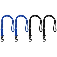 Paracord Lanyard, 4Pcs & Black/Navy Blue Fit for (Keys Whistle)