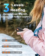 Hand Warmers Rechargeable with Charge Case, 2 Packs 14,000mAh Electric Black