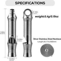 Titanium Emergency Whistle,Edc Safety Whistles Necklace Loud up to 120Db,Surviva