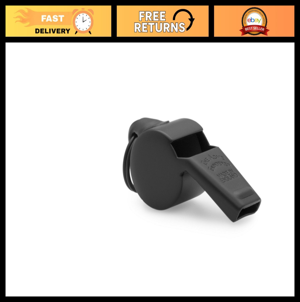 Official Referee Coach Outdoor Whistle – 60.5mm, Matte Black, Loud Sound