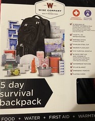 Emergency Survival Kit Backpack 5-Day Food Water First Aid Whistle Playing Cards