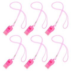 6 Pcs Christmas Pink Whistles Basketball for Coaches 120db Plastic