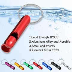 Sumind 49 Pieces Emergency Whistle with Keychain, Aluminum Emergency…