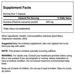Swanson Full Spectrum Guarana 500 mg 100 Capsules