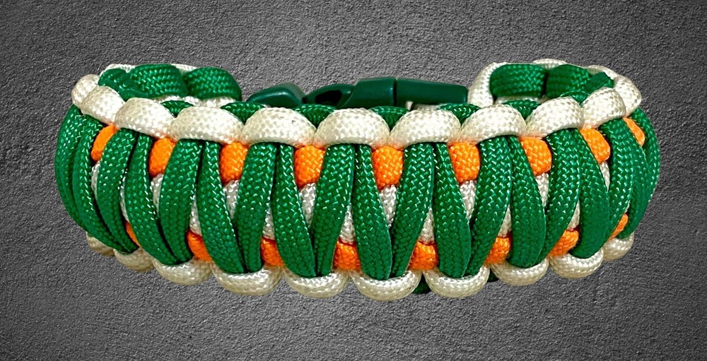 IRELAND Paracord Survival King Cobra Weave Standard Bracelet USA Made! 🔥