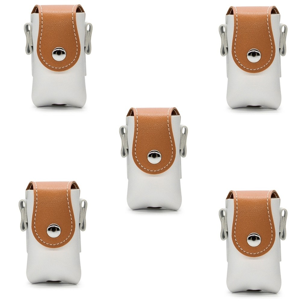 Brown+White Bag, Portable Bag, PU Leather Box Bag S1V63961