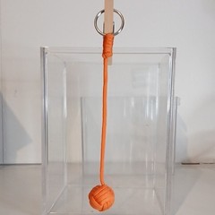 Orange 7″ Braided Nylon Paracord Monkey Fist Knot Keychain Lanyard 1pk (B3)
