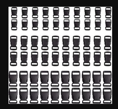 60-Pack Paracord Bracelet Buckles 5/8″ 1/2″ 3/8″ Plastic Side Release Clips