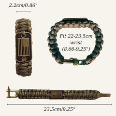 Paracord Bracelet – Tactical Survival Bracelet for Men with Bronze USA Flag – 3