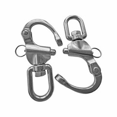 Pair of 2-3/4in70mm Swivel Eye Snap Shackle Quick Release Bail Rigging Sailin…