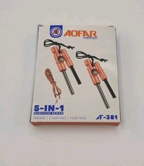 Fire Starter AF-381 Fire Steel 5-in-1 for Camping Hiking Hunting Backpacking