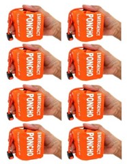 8 Pcs Outdoor Emergency Poncho Raincoat, Survival Camping Bivvy Blanket Whistle