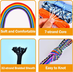 Paracord 21 Colors 10 Feet, 550 Paracord Craft Kit for Making Bracelet, Dog