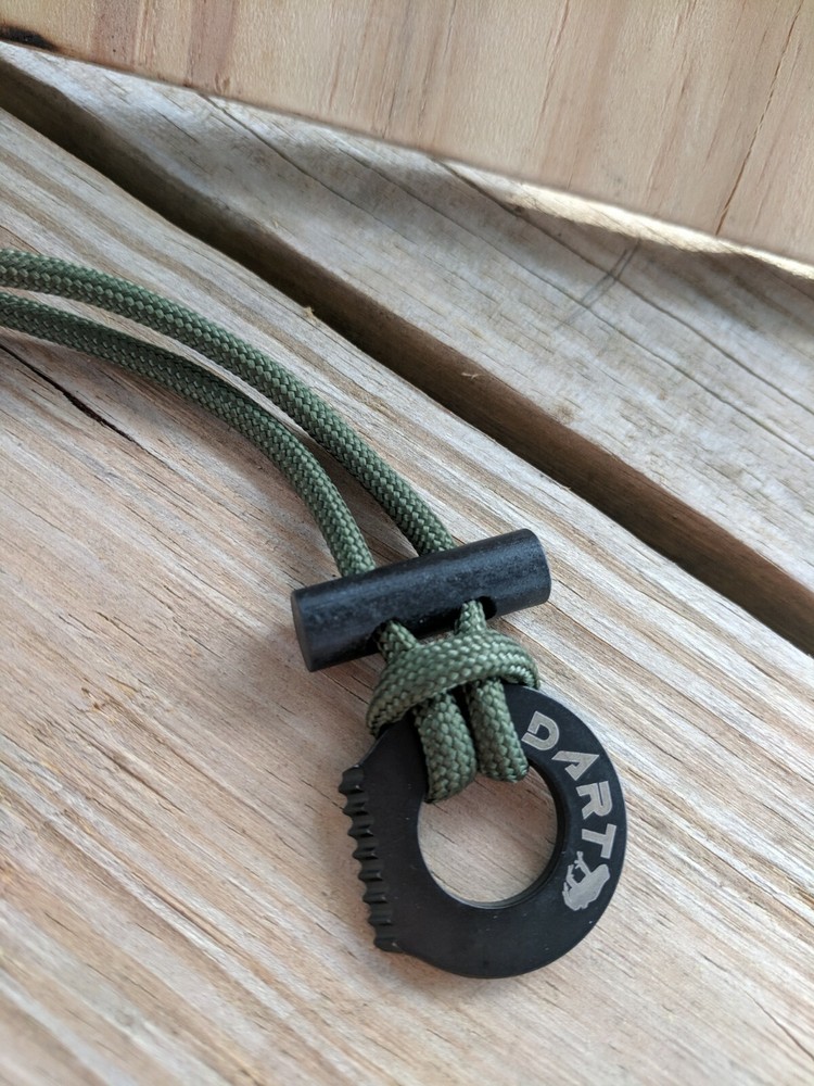 Paracord Survival Necklace with Flint, Fishing line, Cotton line, Waxed flax