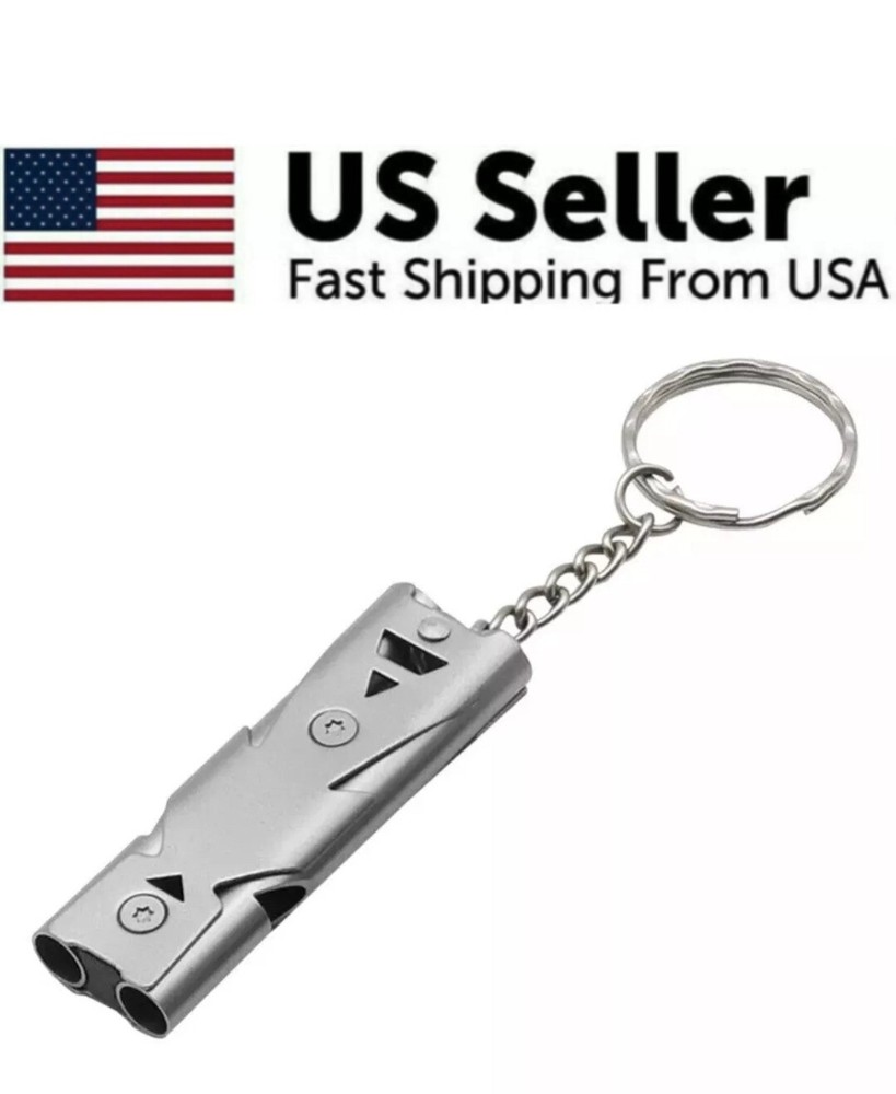 Stainless Steel 150 DB High-frequency Emergency Survival Whistle Keychain