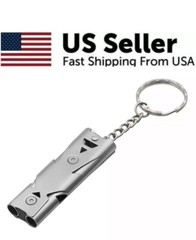 Stainless Steel 150 DB High-frequency Emergency Survival Whistle Keychain
