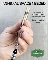 Premium Brass Whistles 125 decimals Set of 2 – Includes 2 Black Lanyard 30 In…