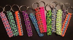 ONE (1) Paracord Keychain KEY FOB 550 Cord USA Custom Colors! TJPARACORD