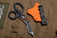Black Trauma Shears and Orange Kydex Sheath Holster EMT TCCC Medic Gear EDC
