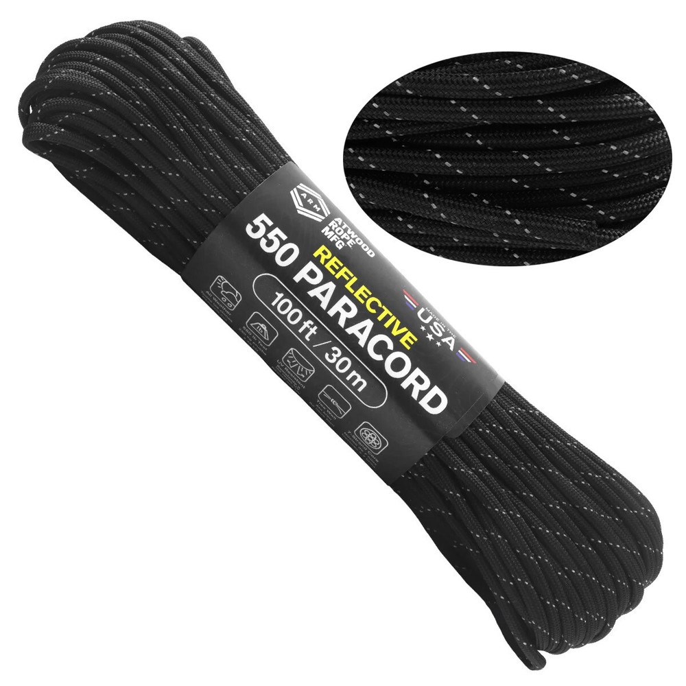 ATWOOD USA Reflective Paracord 550 Type III 7Strand 4mm AUTHENTIC small batch
