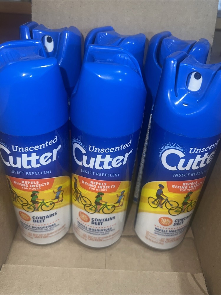 6 PAC Unscented Cutter Insect Mosquito Repellent w/Deet Aerosol Spray 6Oz Free S