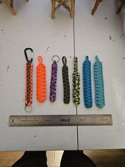 Lot Of 6 Handmade 550 Paracord King Cobra Woven Keychain Lanyards