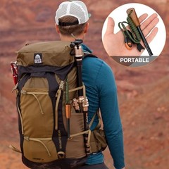 Fire Starter Survival Tool – Handmade Wooden Handle 3/8″» Thick Ferro Rod Green