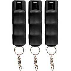 3 PACK Burn Pepper Spray 1/2oz Self Defense Security Keychain Black