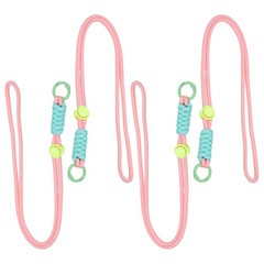 4 Pcs Paracord Lanyard Necklace, Lanyard with Ring, Pink & Light Blue & Green