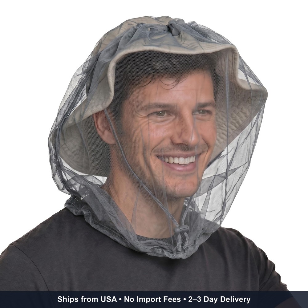 Mosquito Head Net Mesh Face Cover – Bug Face Netting Protection Against Gnats, M