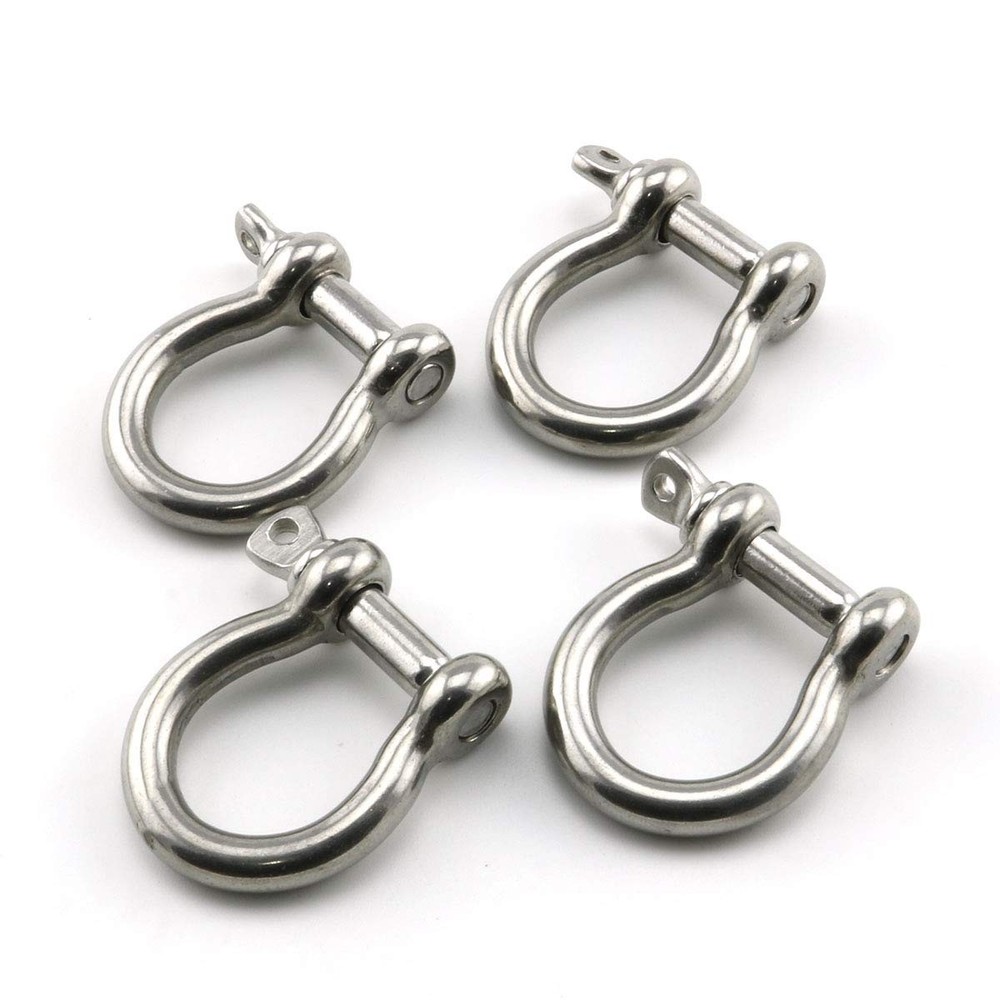 4pcs 1/4 Inch Stainless Steel Bow Shackle Screw Pin Anchor Shackle Hardware R…