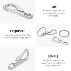4 Pcs Key Chain Ring Hanging Buckles Hanger Buckle Stainless Steel Hook Clips