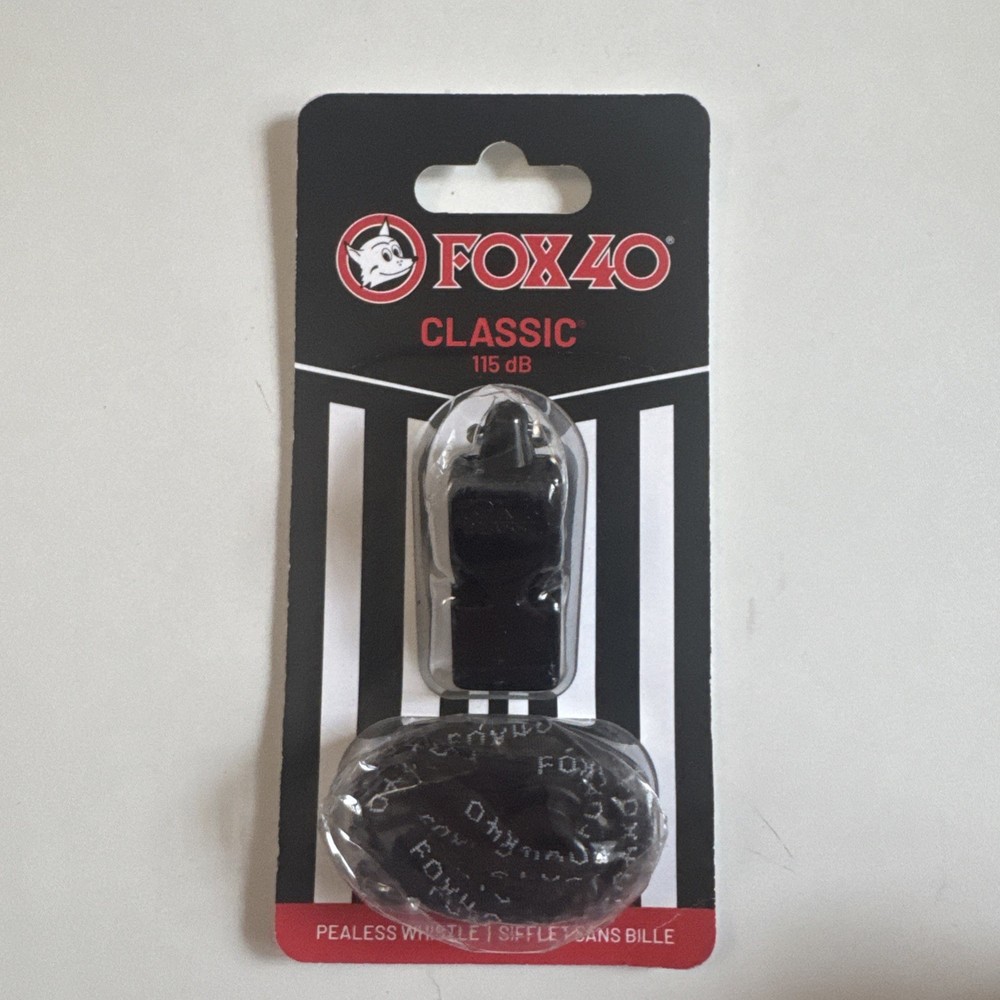 New Fox40 – Classic 115db Official Referee Pealess Whistle NIP Including Lanyard
