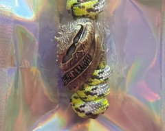 Knife Lanyard 550 Paracord Marvel Venom Half Skull UV Reactive Yellow Grey Black