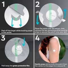 Sensor Covers Waterproof Transparent 50 Pack Libre 3 Patches No Glue Center