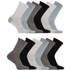 Merrell Unisex Adult Midweight Cushion Socks, Medium-Large, Black (12 Pairs)