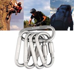 D-FantiX Carabiner KeychainLocking Carabiner Clip with Key Rings Silver 10