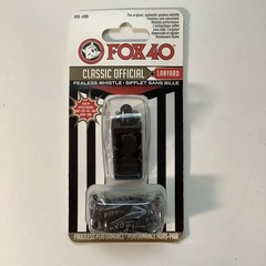 Fox 40 Classic Pealess Whistle With A Lanyard Black
