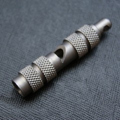 EDC TC4 Titanium Keychain Safety Whistle Necklace Pendant Outdoor Survival Tool