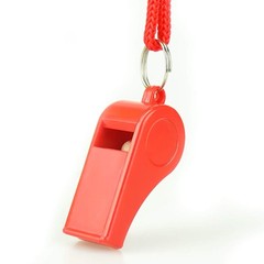 Red Emergency Whistles with Lanyard, Loud Crisp Sound Plastic Whistles Bulk I…