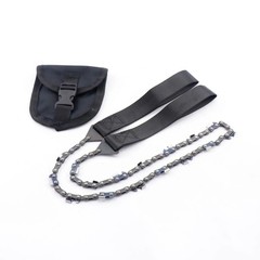 Heavy Duty Portable Pocket 24in Hand Chain Saw + Pouch For Camping and Survival