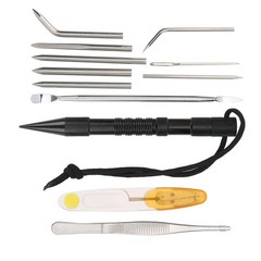 12Pcs/Set Black Aluminium Parachute Cord Needles Set Bracelets DIY Knitting Tool