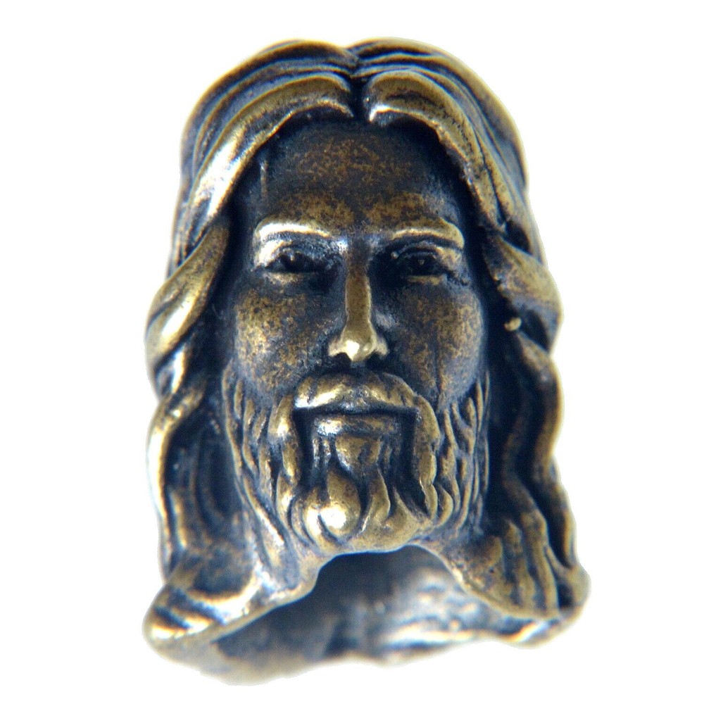 Jesus Christ Bead EDC DIY Beads Knife beads Pendant Vintage Brass Paracord Knife