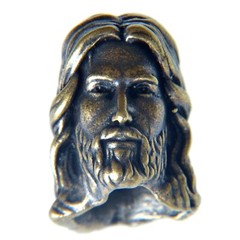 Jesus Christ Bead EDC DIY Beads Knife beads Pendant Vintage Brass Paracord Knife
