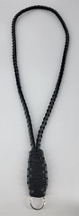 Paracord Survival Lanyard ~ Black/Gray ~ 21.0″ ~ 550 Paracord ~ Keys/ID/Lanyard