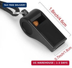 Fya Sports Whistle with Lanyard, Very Loud Black Whistles Great for Coaches, Ref