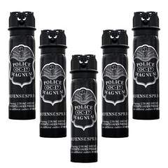 5 POLICE MAGNUM Pepper Spray 4 ounce Flip Top Stream Personal Defense Safety
